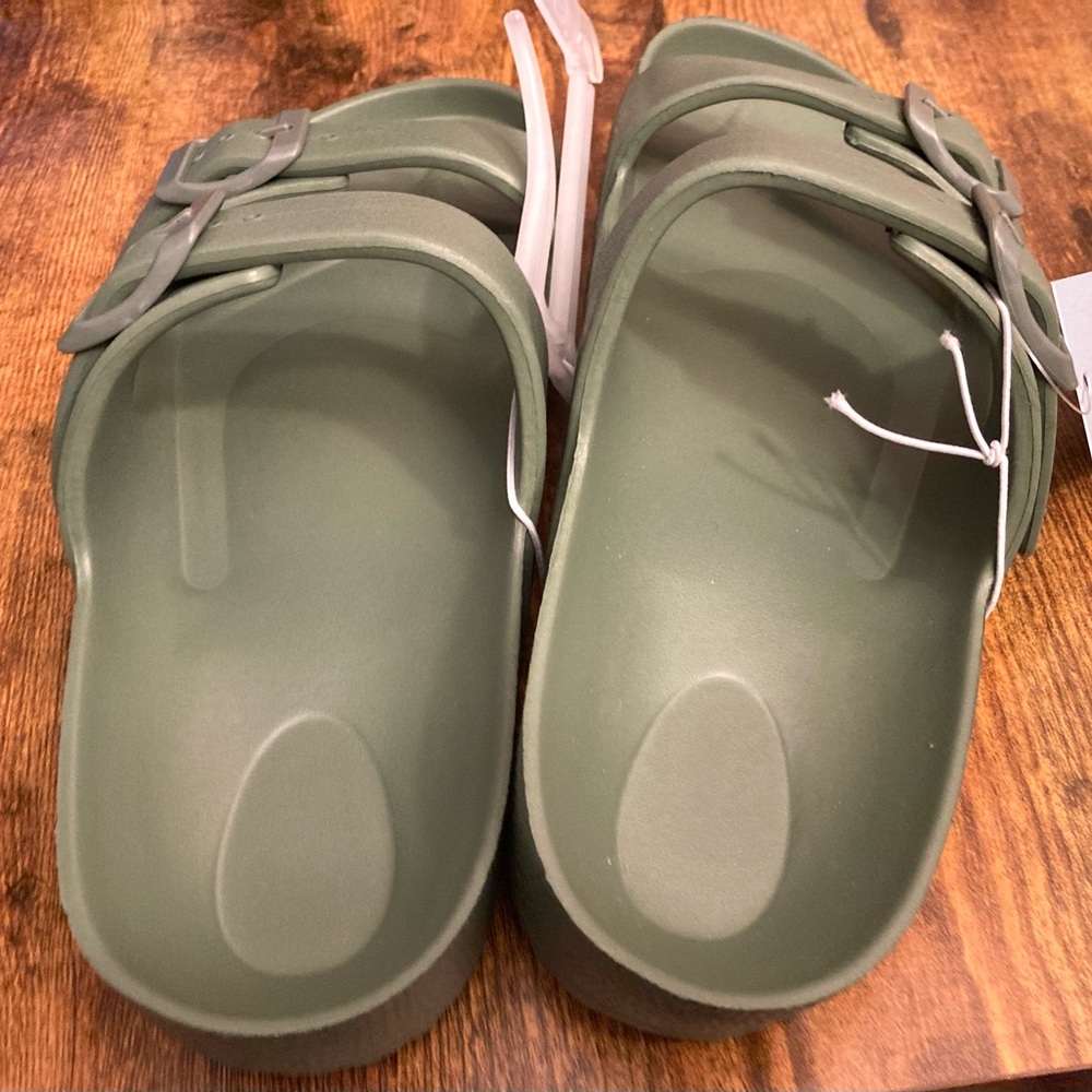 Women's Neida EVA Two Band Footbed Slide Sandals - Shade & Shore™ Olive Green 7 - Picture 5 of 6